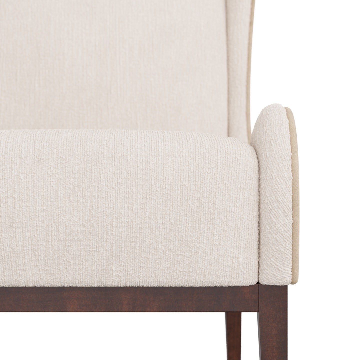 Pierce Wing Chair Stone Boucle Dark Walnut