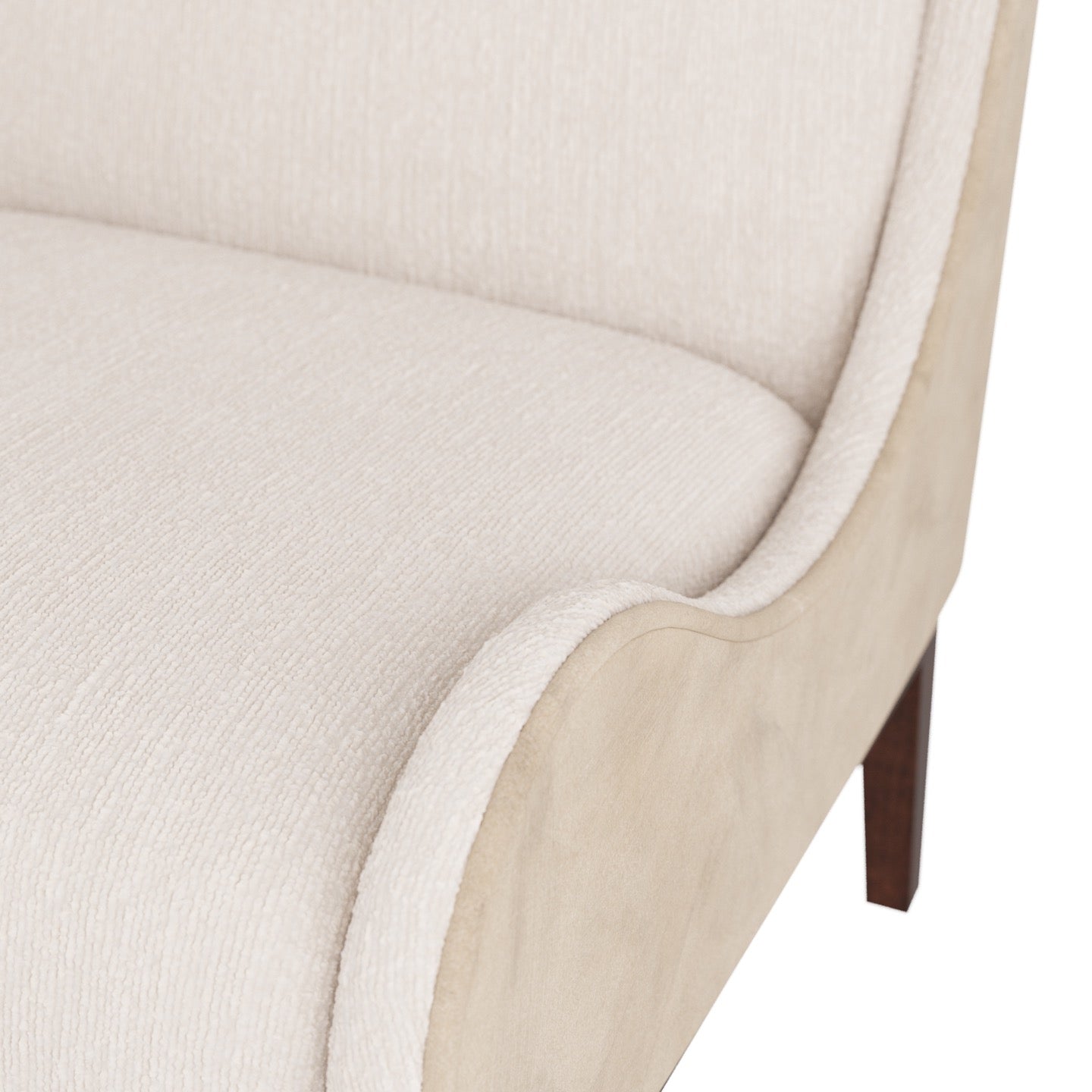 Pierce Wing Chair Stone Boucle Dark Walnut
