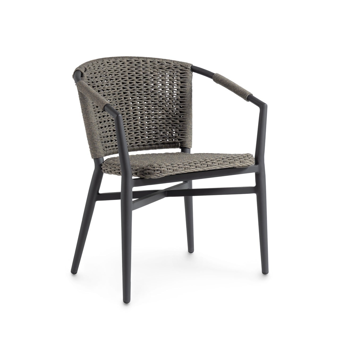 Nina Outdoor Stackable Arm Chair Charcoal