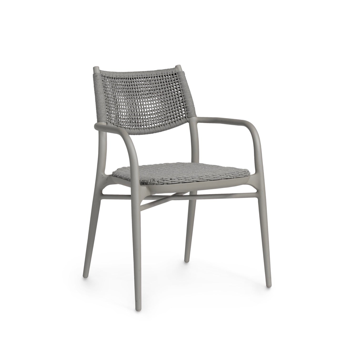 Cody Outdoor Stackable Arm Chair Pebble