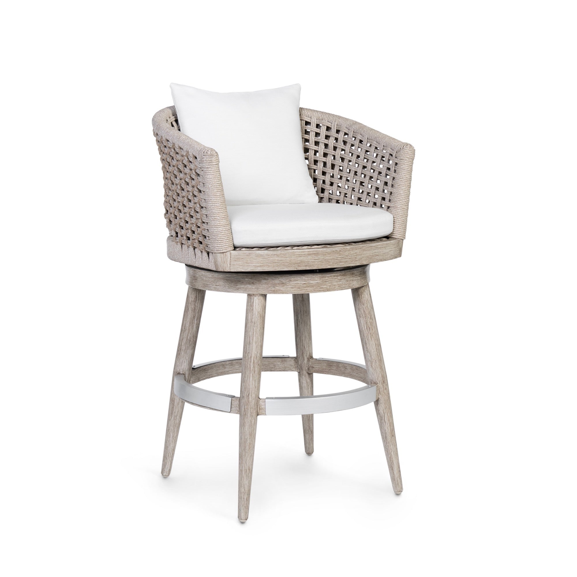 Southport Outdoor Swivel 30" Barstool Almond
