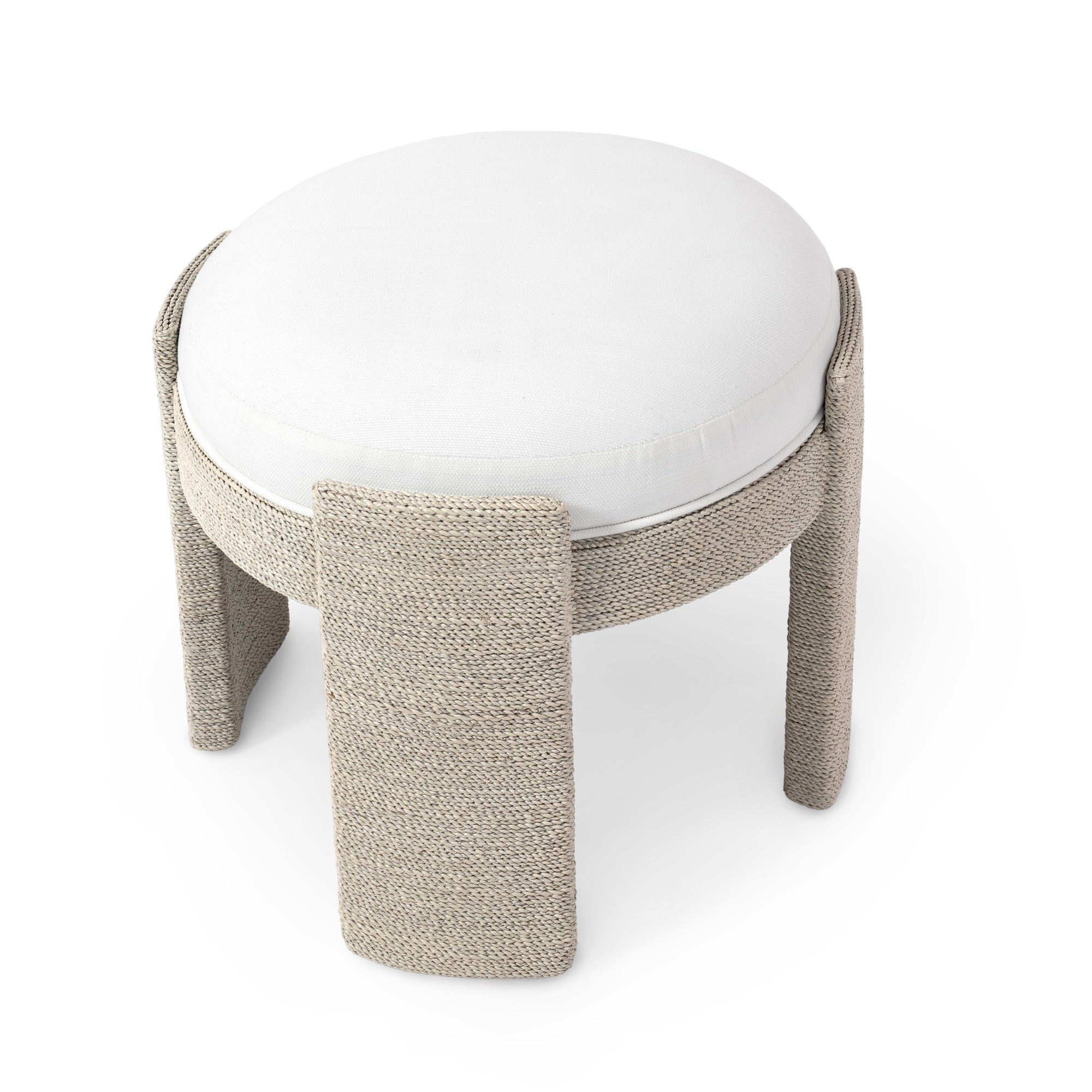 Faye Ottoman White Sand