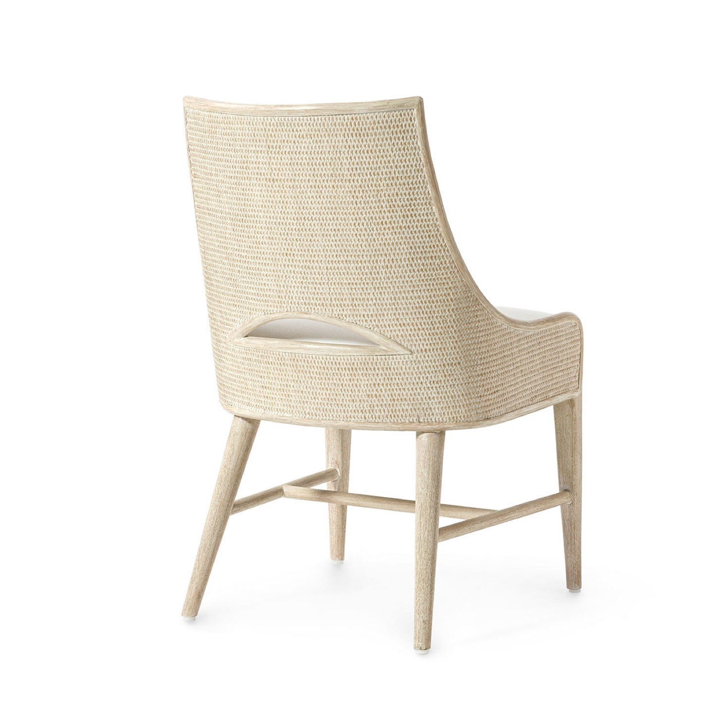 Avalon Side Chair, Cerused White - M Grade Fabric - 52 Cream White