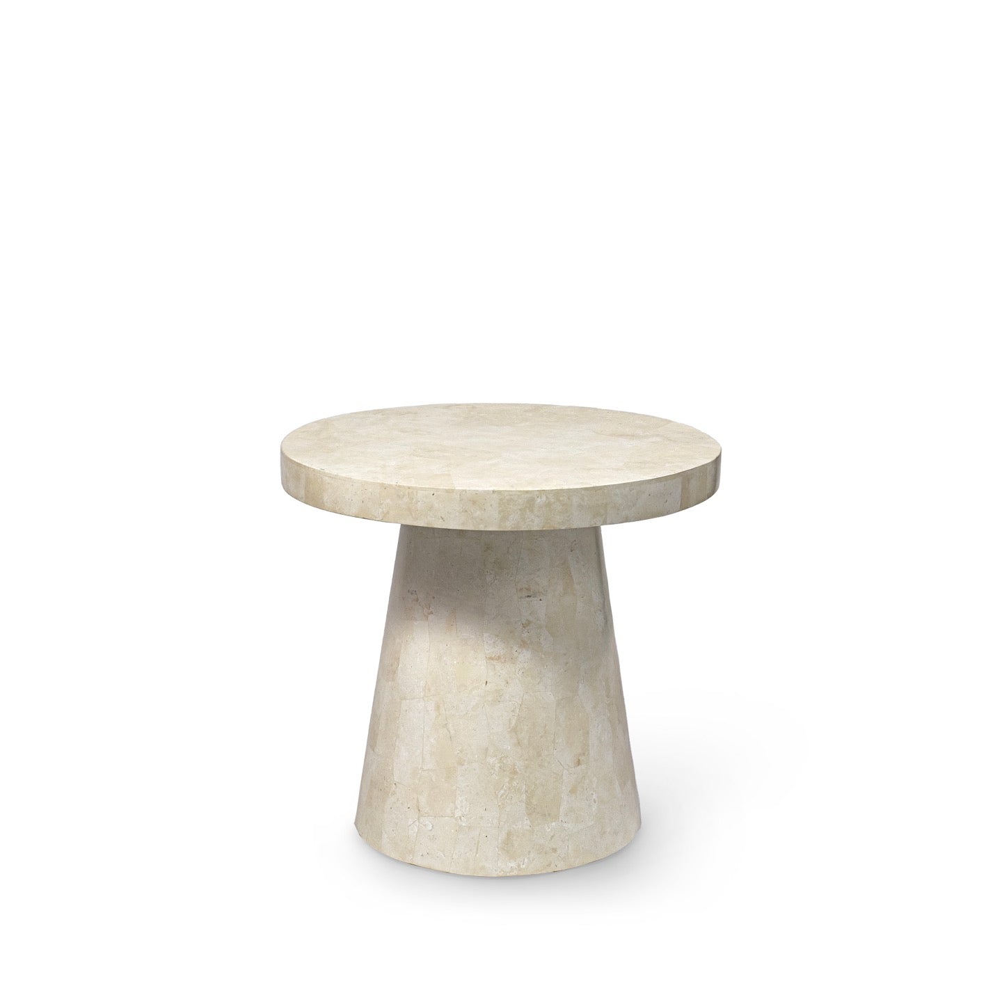 Foley Stone Outdoor Side Table Large White
