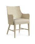 Avalon Arm Chair, Cerused White - M Grade Fabric - 52 Cream White