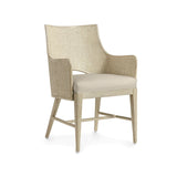 Load image into Gallery viewer, Avalon Arm Chair, Cerused White - M Grade Fabric - 52 Cream White