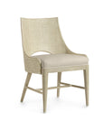 Avalon Side Chair, Cerused White - M Grade Fabric - 52 Cream White