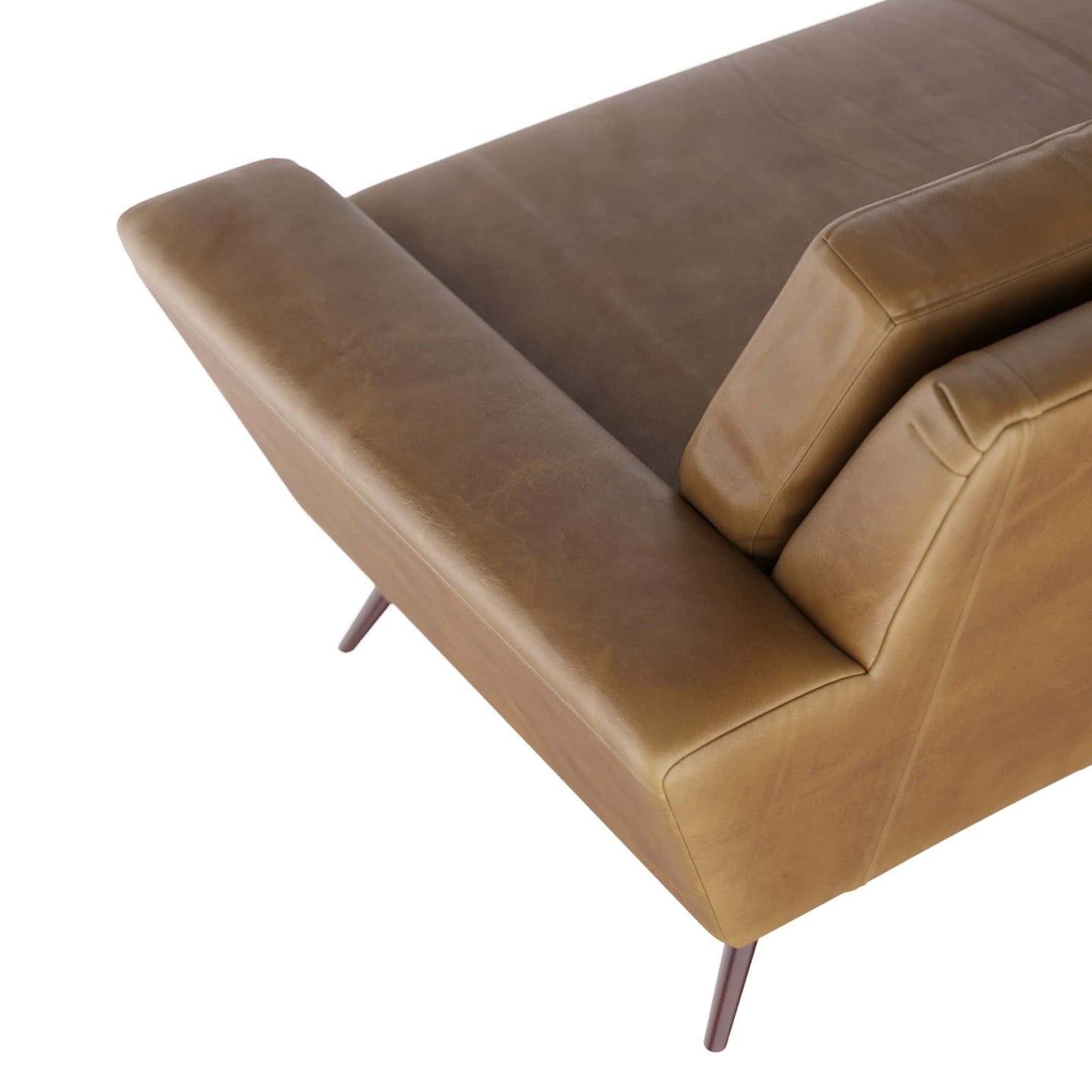 Vidara Sofa Butterscotch Leather Dark Walnut