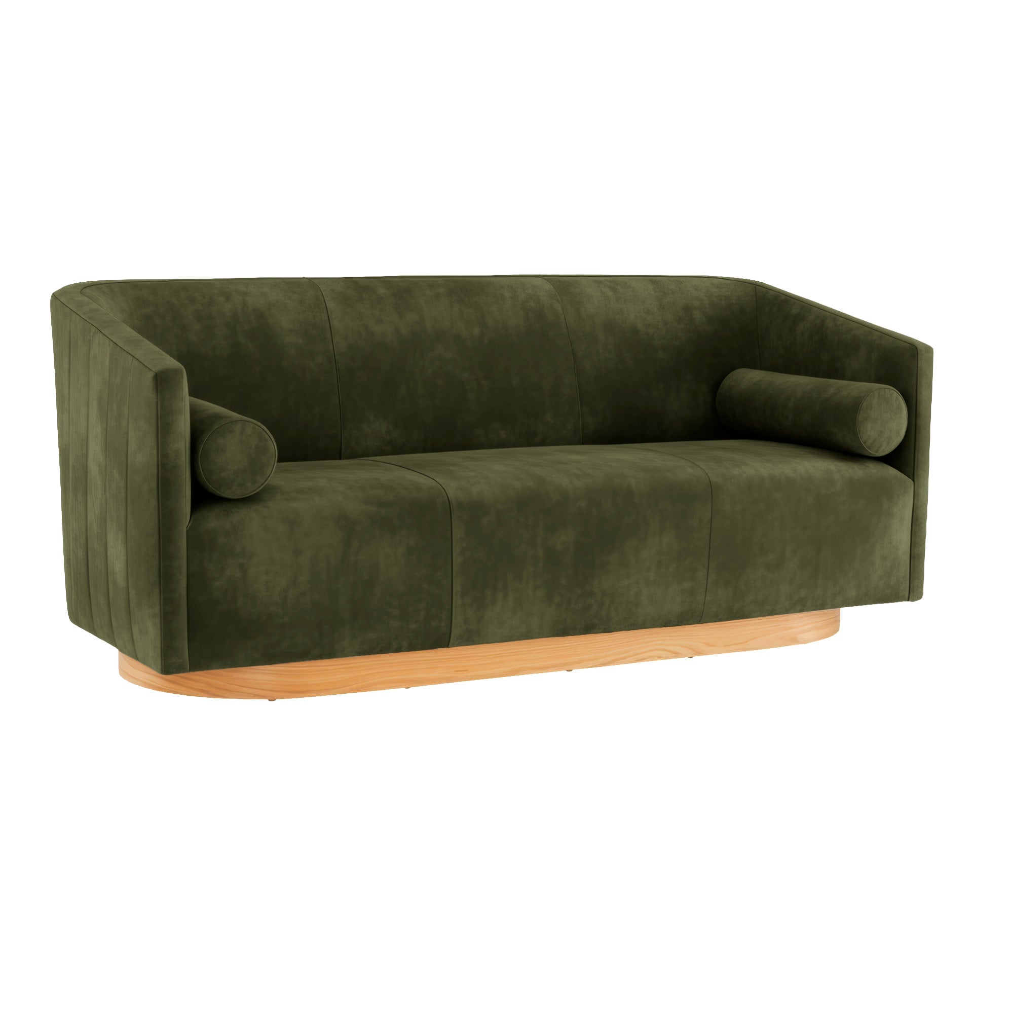Huxley Sofa Moss Velvet White Oyster