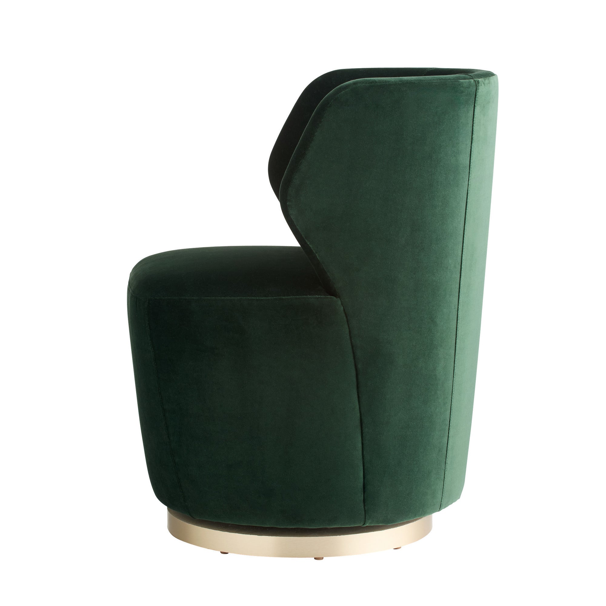 Poppy Chair Forest Velvet Champagne Swivel