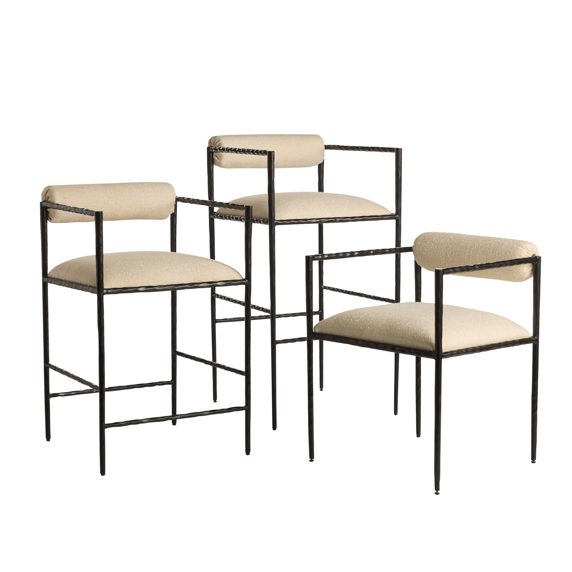 Barbana Bar Stool Oxford White Performance Fabric