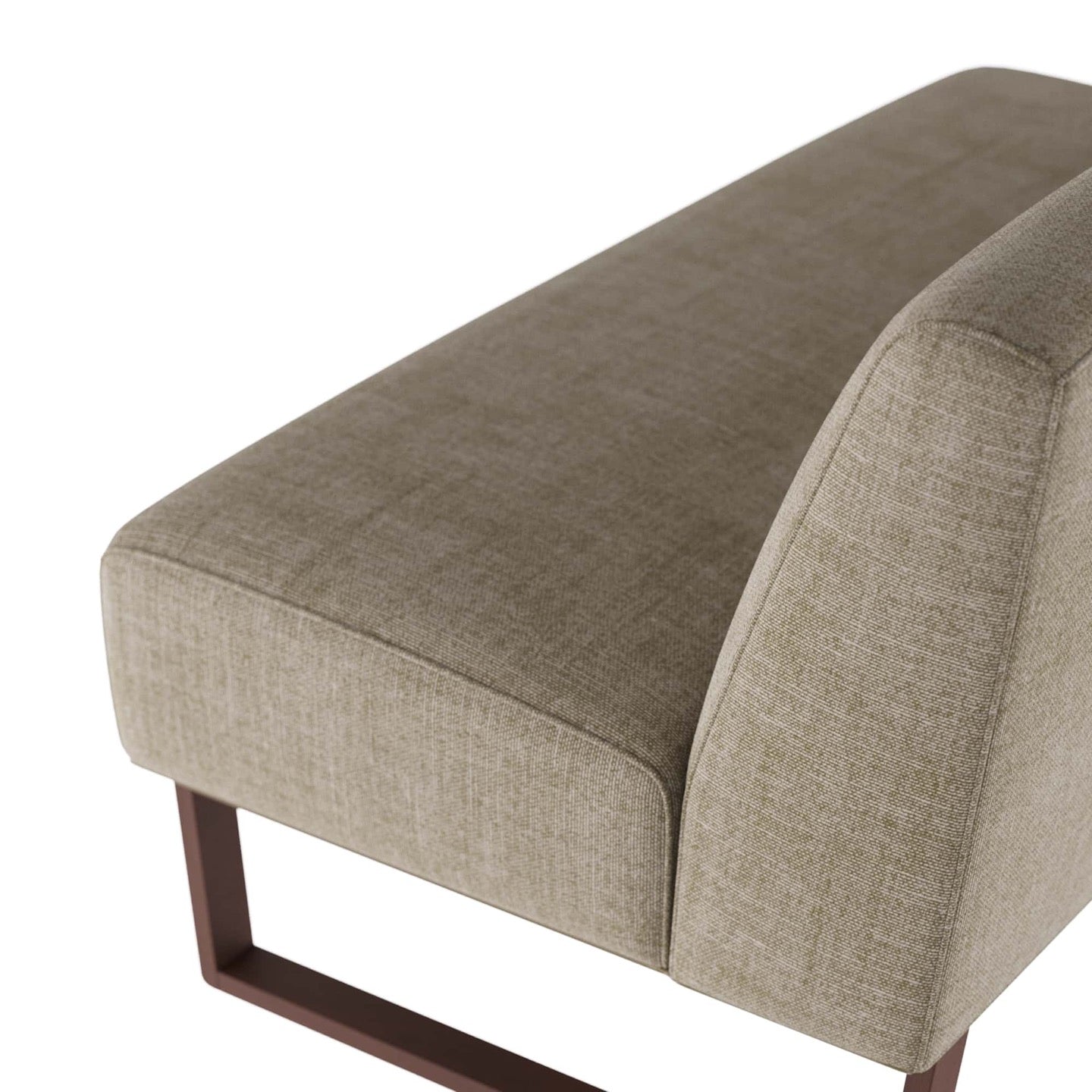 Valeswood Settee Pebble Linen Dark Walnut