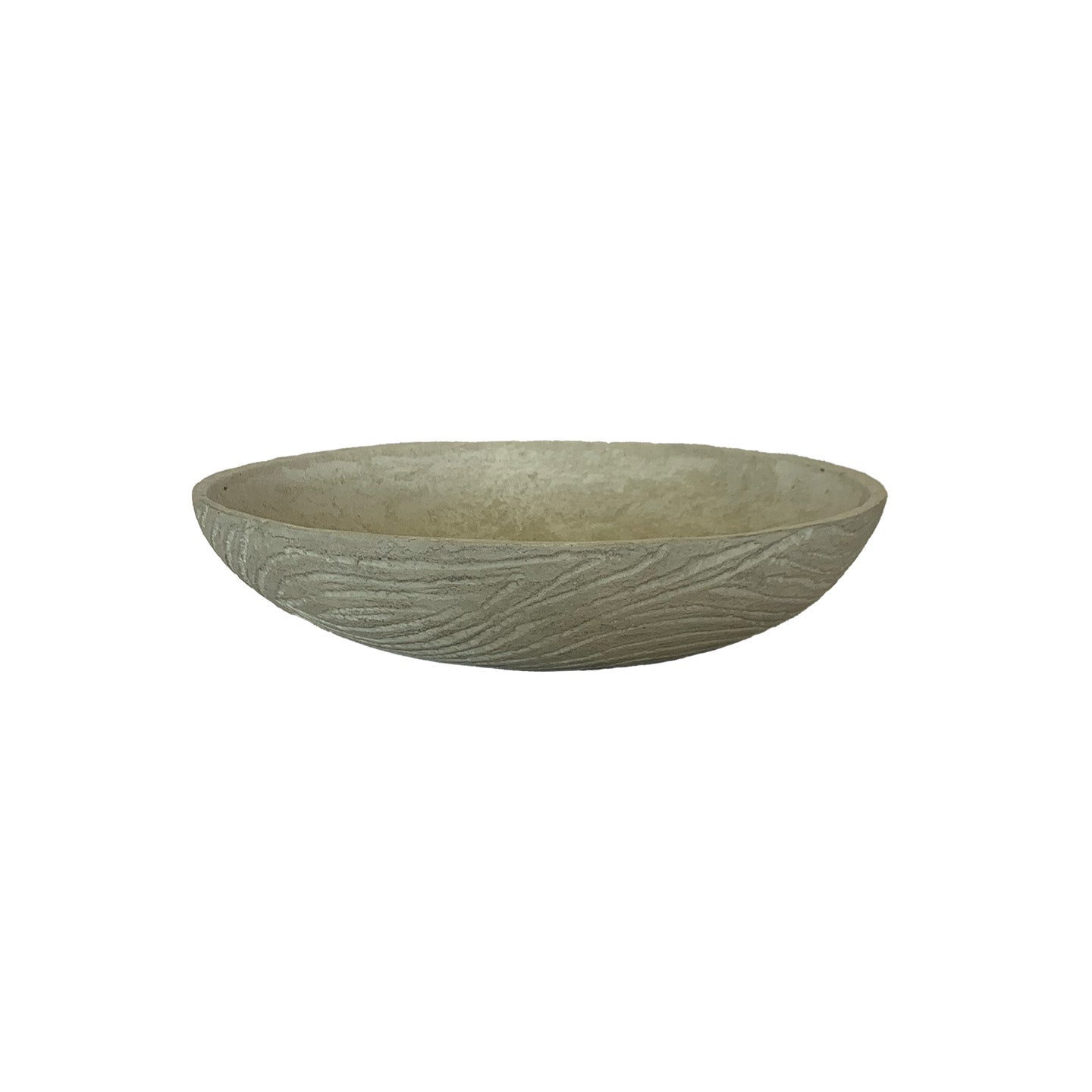 Ivory Concrete Wood Grain Bowl