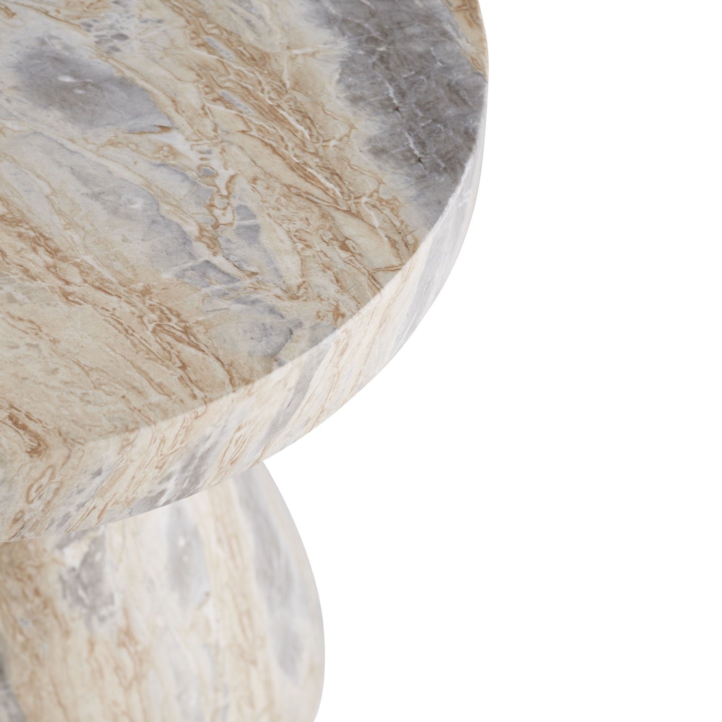 Serafina Small Accent Table - Sahara Faux Marble