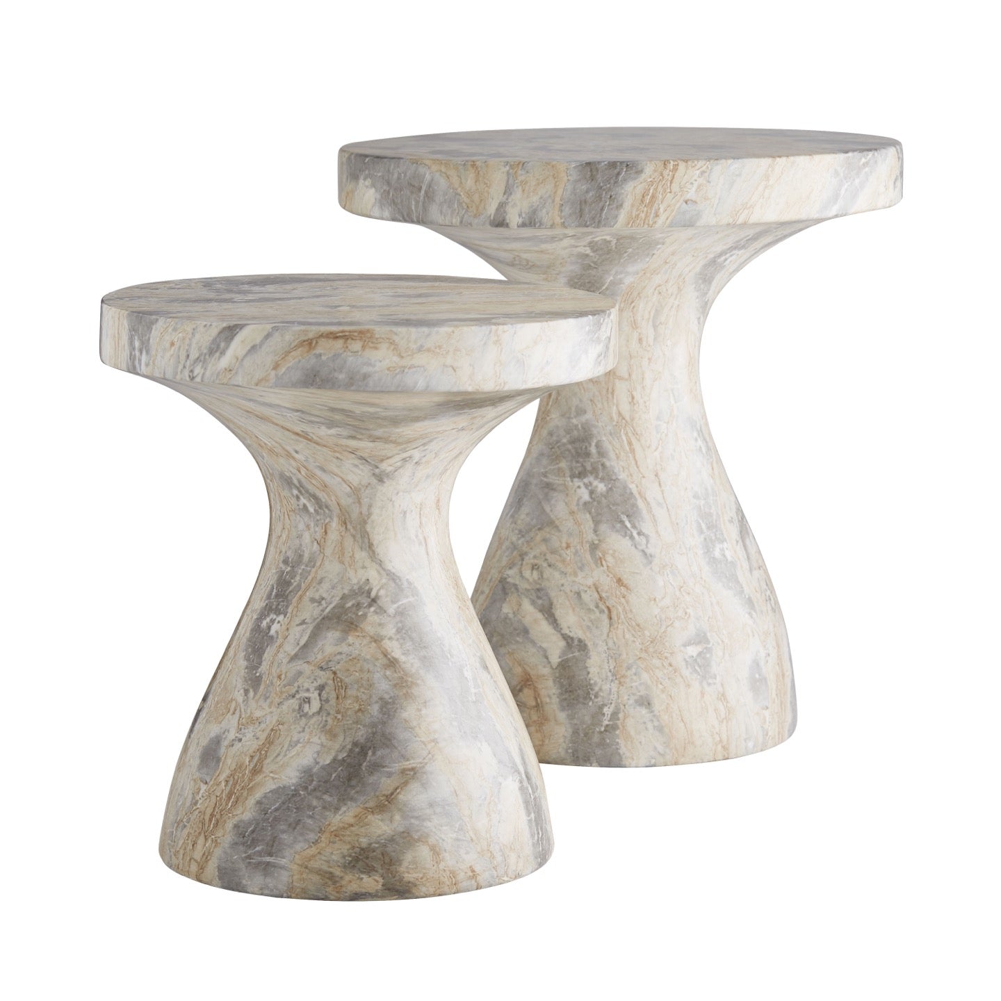 Serafina Small Accent Table - Sahara Faux Marble