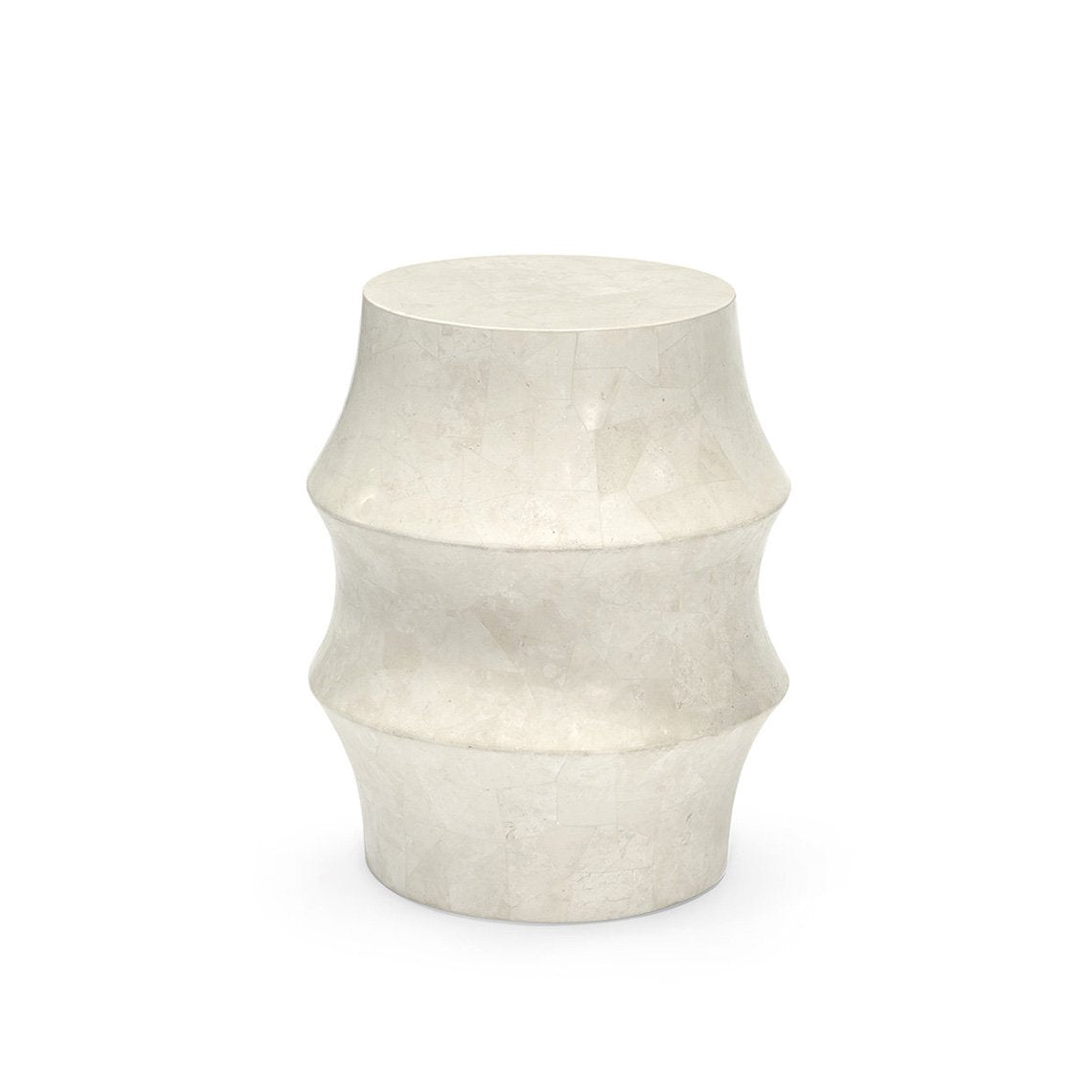 Nali Stone Outdoor Stool, White