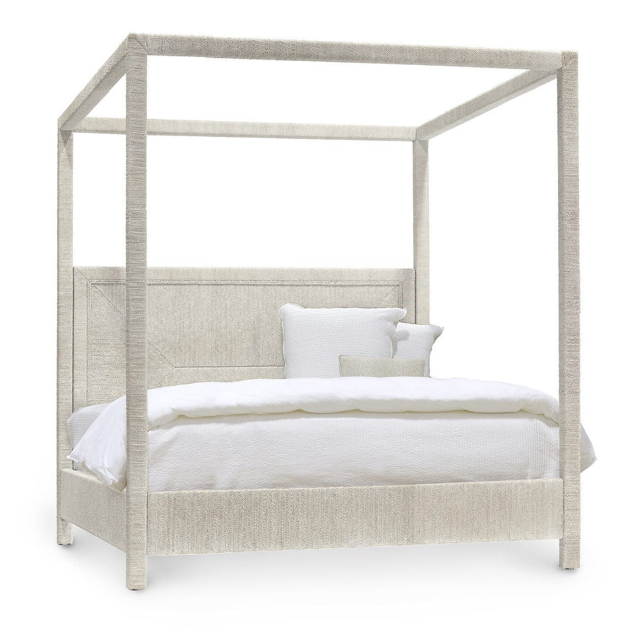 Woodside Canopy Bed, US King, Wht Snd