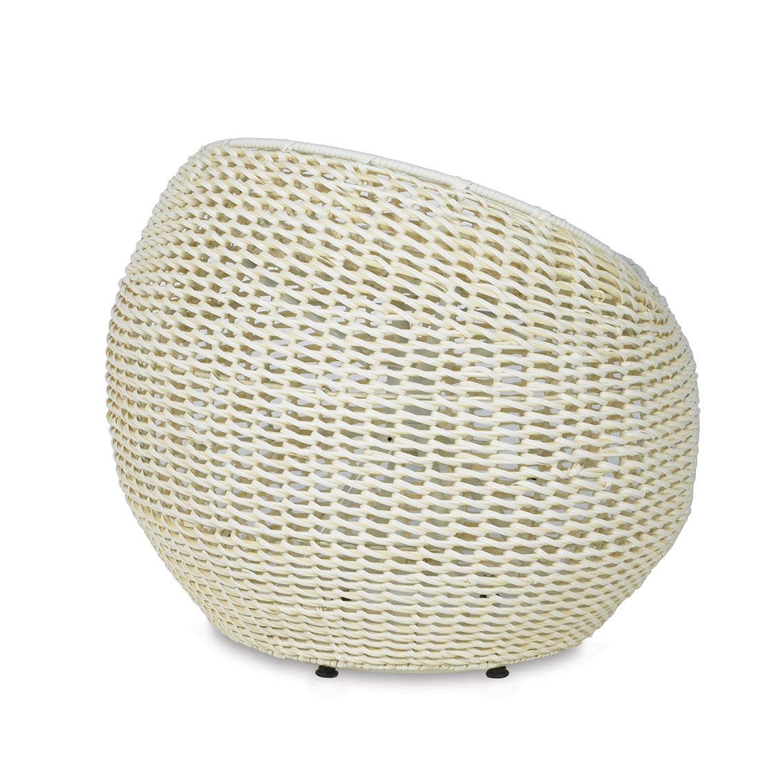 Open Weave Wicker Swivel Stl, Wht