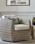 Ventura Swivel Lounge Chair, White Wash