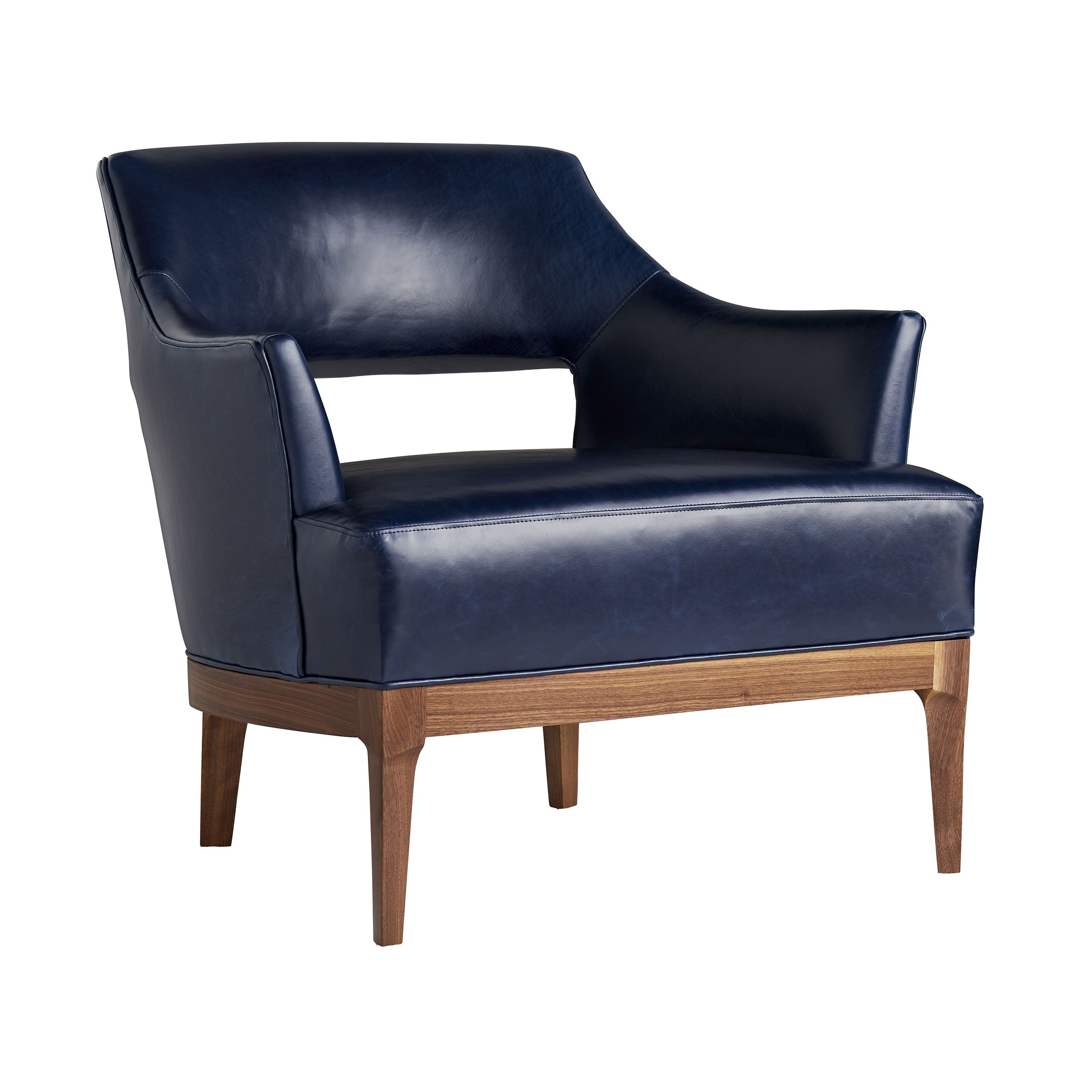 Laurette Chair - Indigo Leather Dark Walnut
