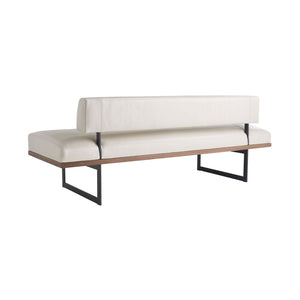 Tuck Bench Ivory Leather
