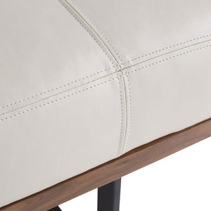 Tuck Bench Ivory Leather