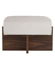 Tuck Ottoman Ivory Leather